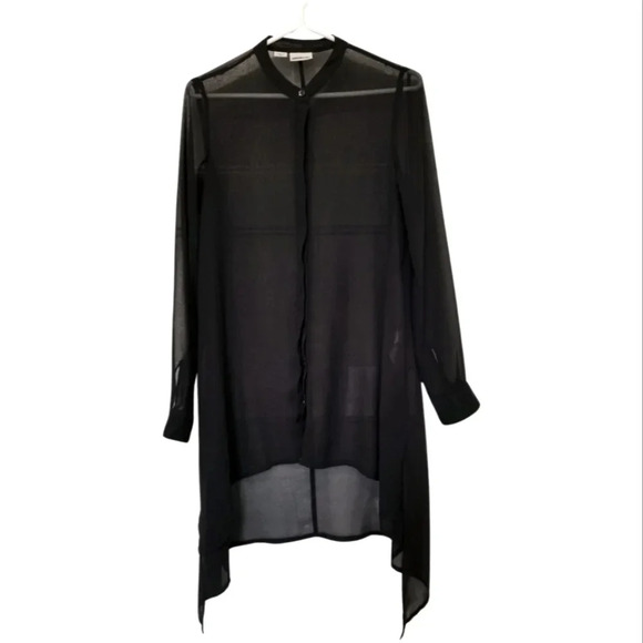 Black sheer high low tunic - Picture 1 of 5